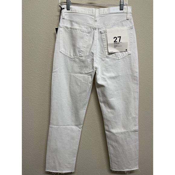 Re/done 70s Stove Pipe Cropped Straight White Destroyed Jeans Sz 27 NEW - Picture 15 of 15